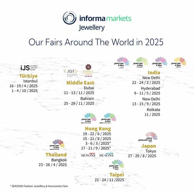 Informa Markets 2025 jewelry exhibition roadshow calendar for global trade show strategy.
