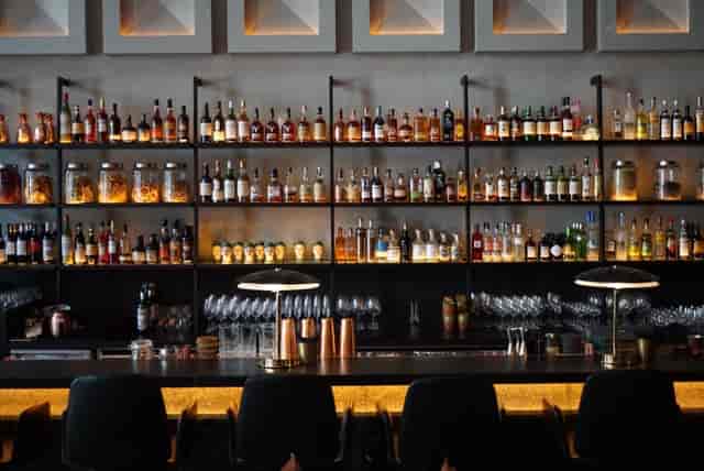The Lobby Bar at The Warehouse Hotel, a high-end venue for networking receptions and cocktails.