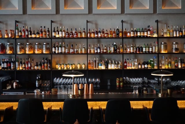The Lobby Bar at The Warehouse Hotel, a high-end venue for networking receptions and cocktails.