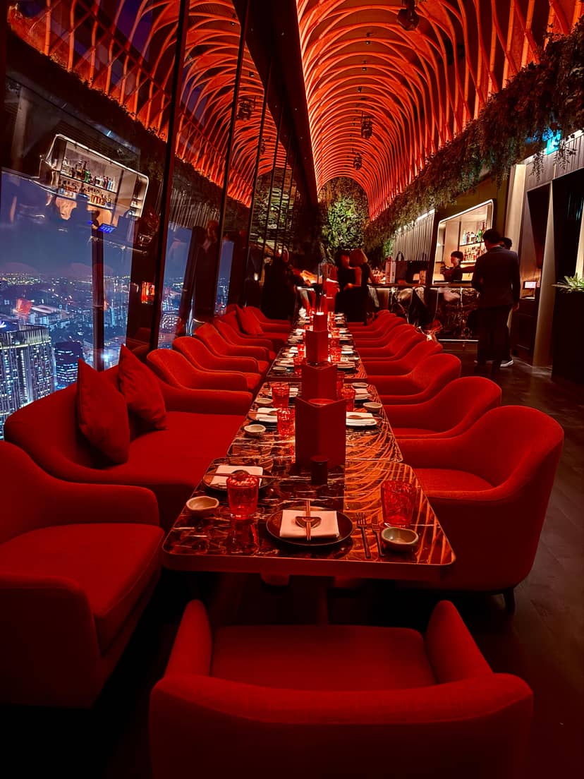 Samba Room at SUSHISAMBA Singapore: VIP event venue with panoramic skyline view for private parties.