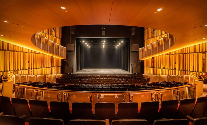 Victoria Concert Hall tiered theater stage for corporate presentations and executive keynotes.