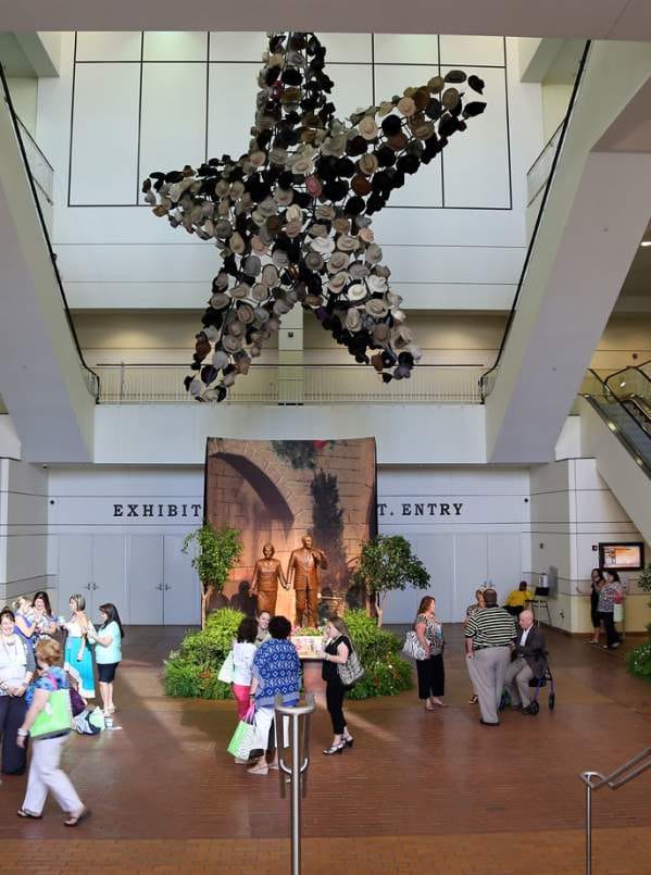 Thematic art installation in Fort Worth Convention Center foyer for professional event venue.