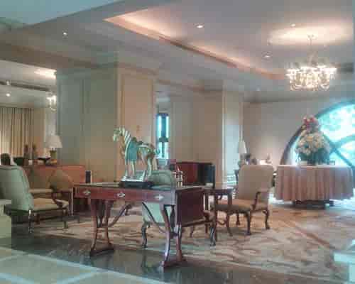Luxury theatre lobby at Raffles Town Club for VIP events and professional networking.