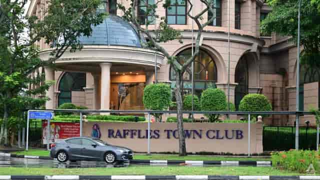 Raffles Town Club theatre entrance: professional venue for corporate events and networking.