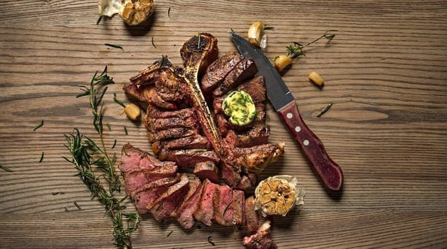 Chef-driven plated entrée at a Bedrock restaurant for gala dinners and VIP luncheons.