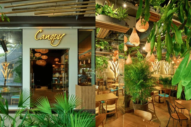 Biophilic restaurant in Hideaway, ideal for intimate corporate networking and professional events.