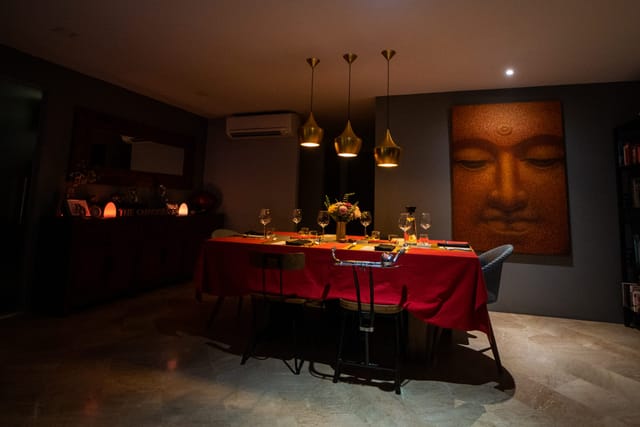 Private dining at The Chinoiseries featuring intimate VIP board meeting setup.
