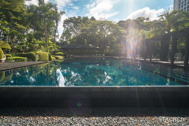 Claymore Ballroom resort-style pool for evening receptions and executive event venues.