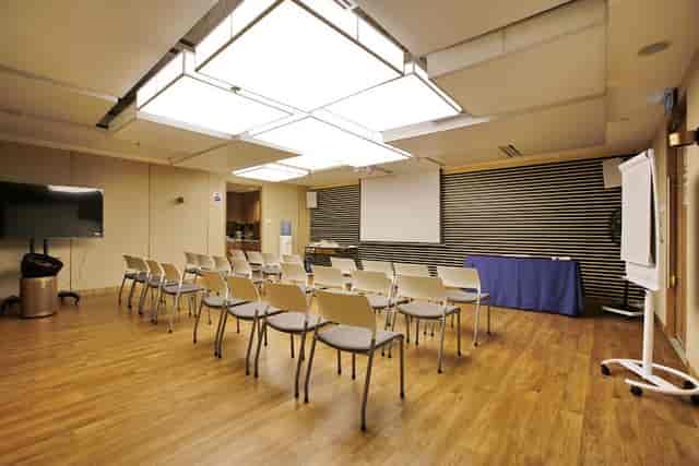 Sapphire theater-style breakout room for corporate training and internal seminars.