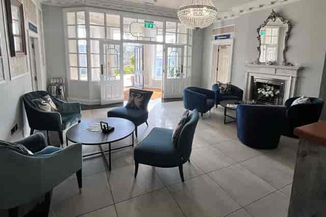 Stylish lounge in Old Palace Chester, ideal for networking and informal meetings.