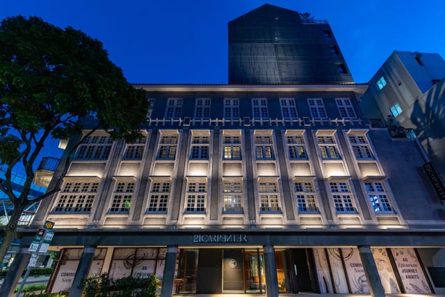 Kee’s at 21 Carpenter: Heritage boutique hotel exterior, perfect for corporate retreats and events.