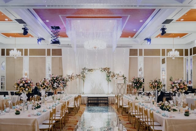 Elegant Grand Ballroom at InterContinental Singapore, perfect for weddings and formal events.