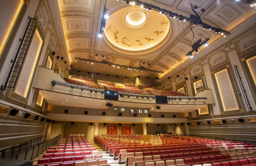 Capitol Theatre auditorium with tiered seating, ideal for conferences and events in Singapore.