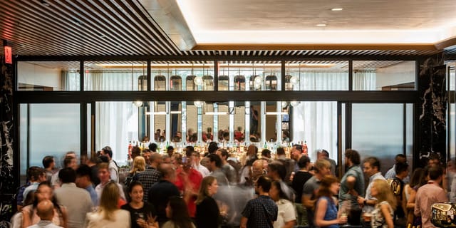 Modern upscale private dining room for networking receptions and corporate events.