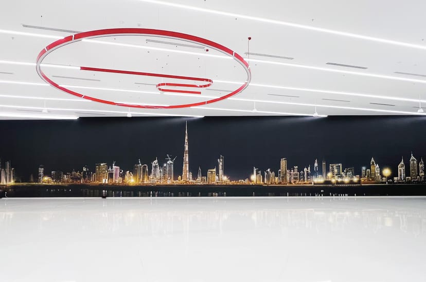 Luxury Dubai event venue with skyline backdrop, perfect for product launches and receptions.