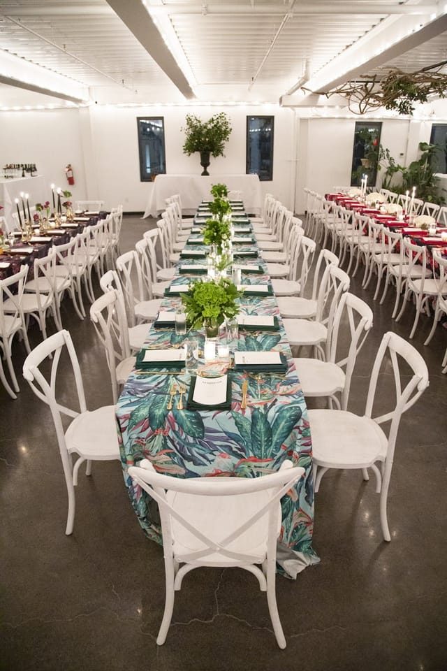 ILA Penthouse banquet dining with tropical linens, ideal for corporate events and gala dinners.