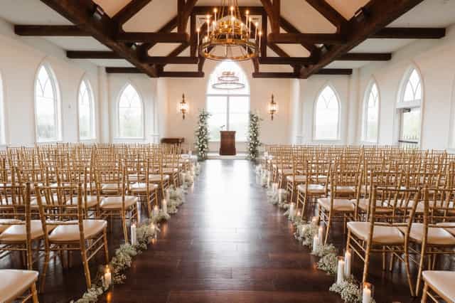 The Park Savoy Estate chapel with arched windows for luxury wedding ceremonies and events.