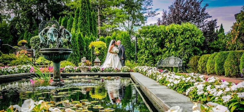 Outdoor chapel with water feature at The Park Savoy Estate for garden wedding ceremonies.