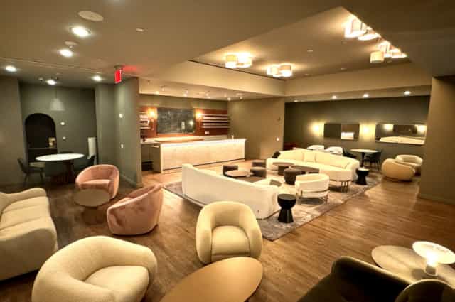 VIP room at GH Venues with lounge seating, ideal for corporate networking and event receptions.