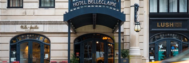 Hotel Belleclaire lounge entrance for VIP event arrivals and branded corporate functions.