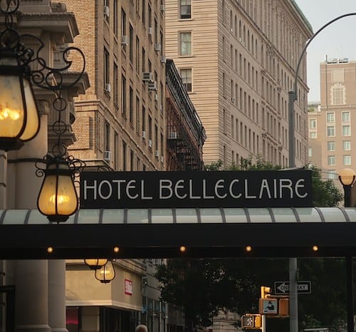Hotel Belleclaire exterior, historic boutique facade for corporate retreats and board meetings.