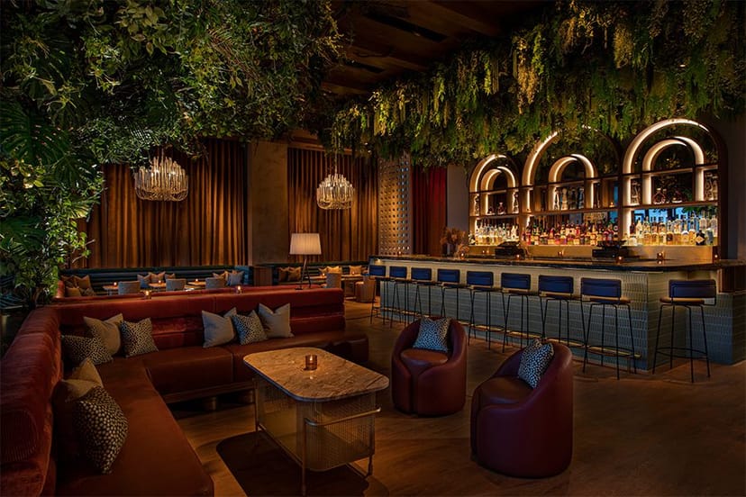 Moxy NYC Lower East Side rooftop garden for corporate reception and VIP networking event.
