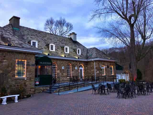 Stone House at Clove Lakes historic venue with patio for cocktail receptions and networking events.