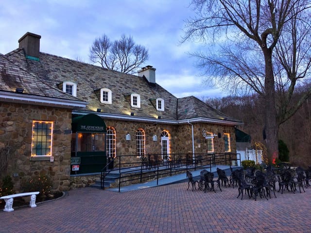 Stone House at Clove Lakes historic venue with patio for cocktail receptions and networking events.