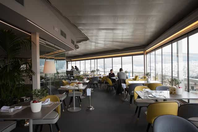 Le Grand Balcon panoramic dining hall for corporate networking and VIP event hosting.