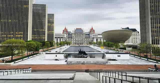 Empire State Plaza concourse, modern architectural venue for outdoor events and public activations.