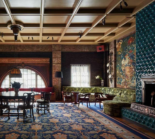 Blue Room at Nine Orchard: Sophisticated historic venue for VIP dinners and networking events.