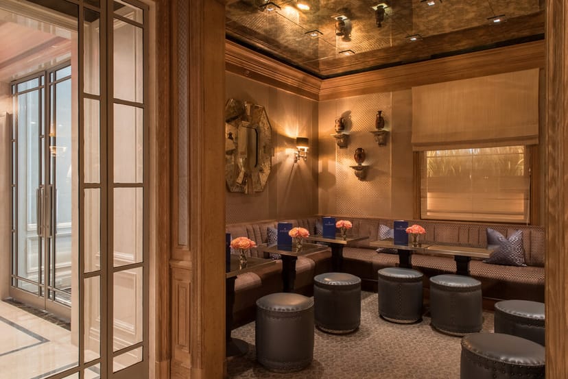 Jacques Bar private nook at Lowell Hotel for VIP breakout sessions and networking events.