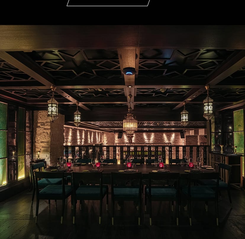 Hutong Dubai private dining room with ornate decor for corporate dinners and VIP board meetings.