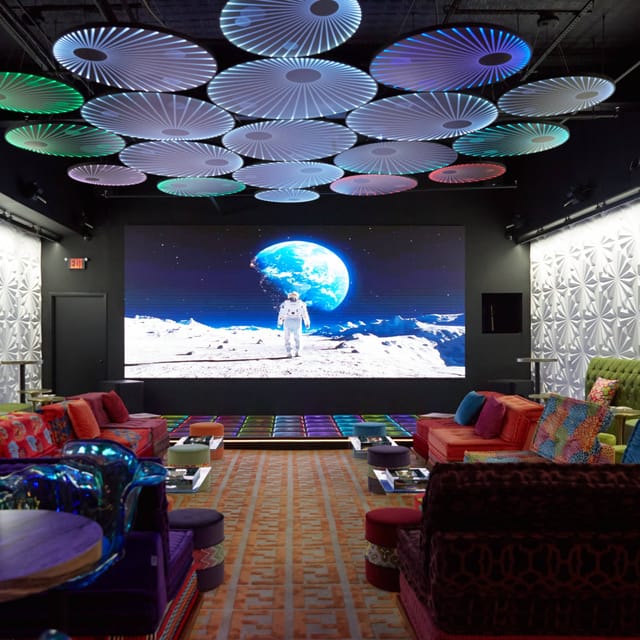 Tribeca Screening Room with LED wall for creative brand activations and professional workshops.