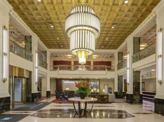 Crystal Ballroom at The New Yorker Hotel, historic grand lobby for VIP events and brand activations.