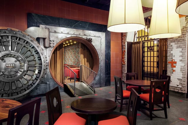 Herald Square Suite at The New Yorker Hotel: Industrial vault door for VIP lounge or event venue.