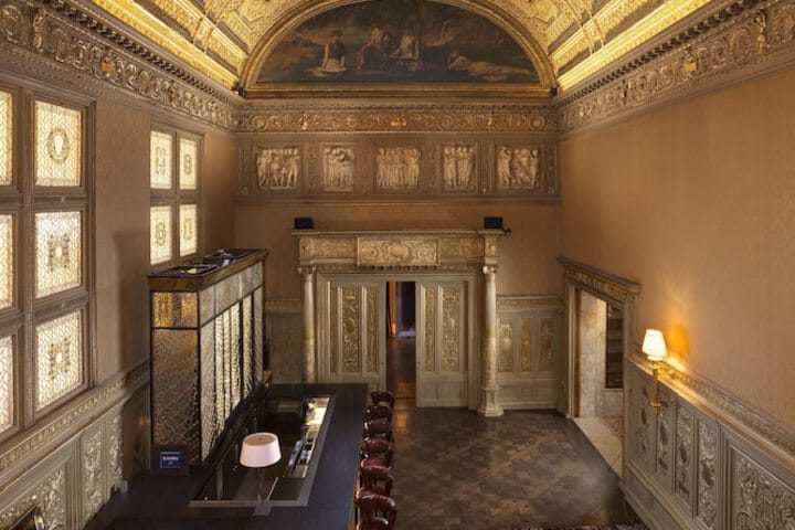 Gold Room at Lotte New York Palace featuring historic architecture for luxury cocktail events.