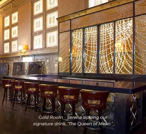 Gold Room bar at Lotte New York Palace: chic upscale venue for VIP receptions and conferences.