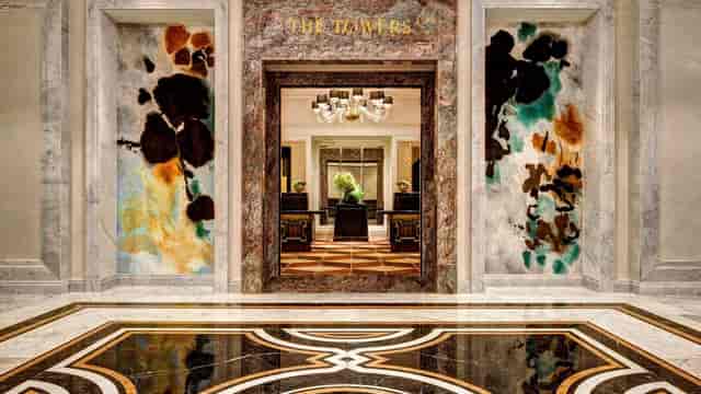 Luxury Lotte New York Palace entrance for executive retreats and VIP events.