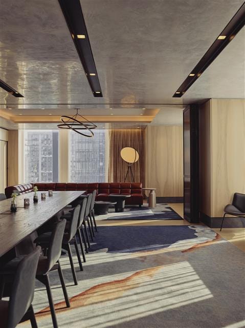 1,200 sq. ft. of private event space featuring floor to ceiling windows overlooking the Hudson River and Hudson Yards Plaza