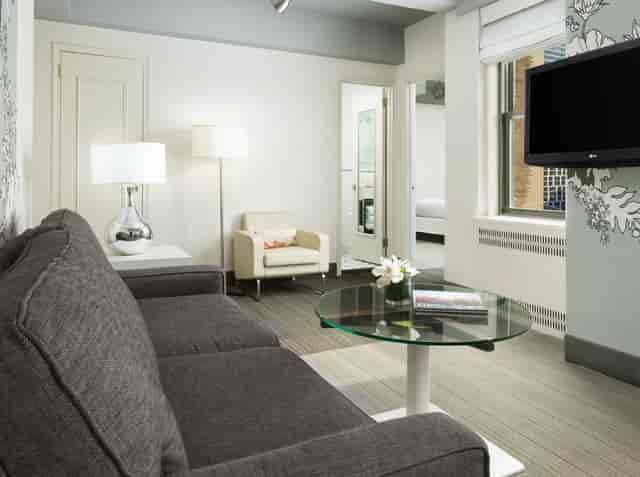 Stewart Hotel suite for intimate client meetings or VIP green room event space.