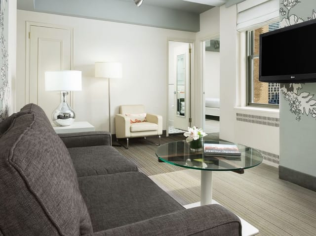 Stewart Hotel suite for intimate client meetings or VIP green room event space.