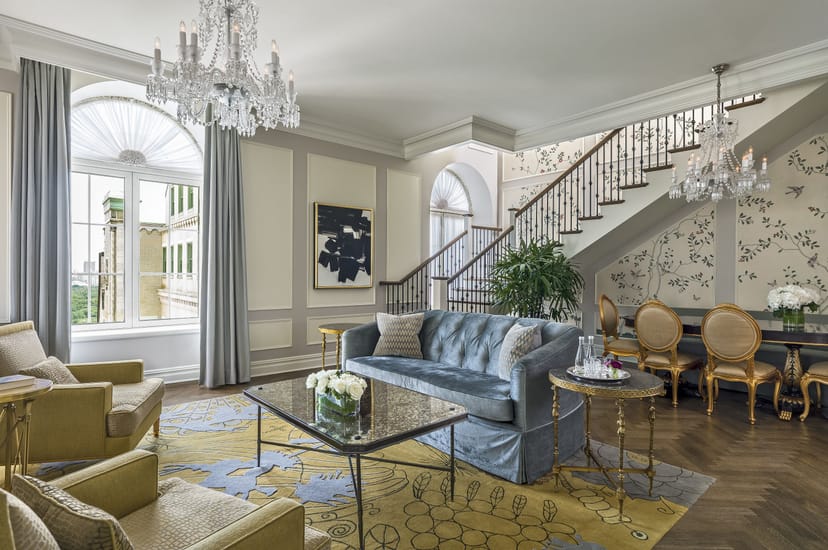 The Terrace Room luxury suite, set for VIP board meetings or intimate cocktail receptions.