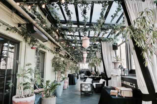 Gramercy Park Hotel rooftop terrace with glass roof for cocktail receptions and networking events.