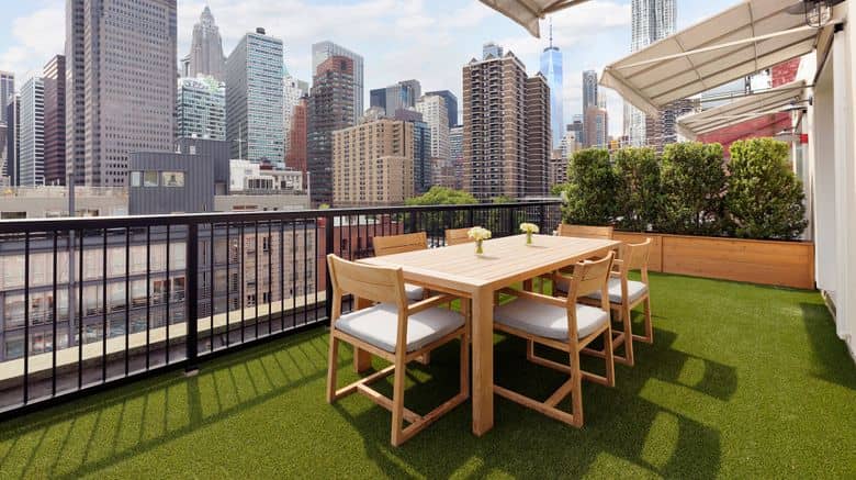 Luxury outdoor NYC hotel terrace for VIP meetings and corporate networking events.
