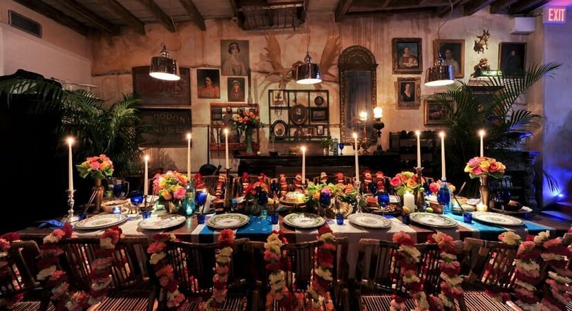 Intimate banquet setup at 632 Below for a private dinner or luxury VIP event.