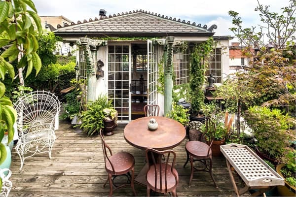 Rooftop garden terrace at 632 on Hudson for intimate boutique events and VIP networking.
