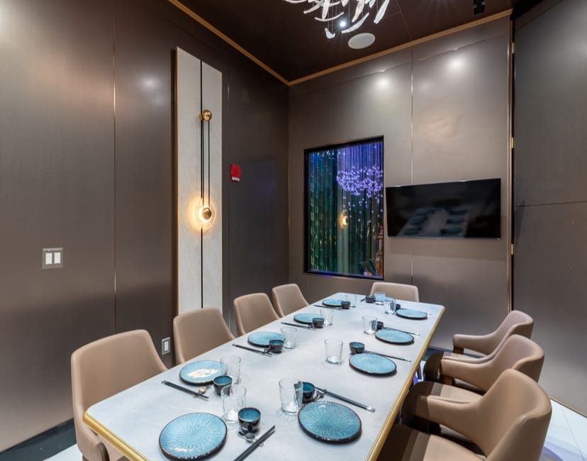 Modern YAO private dining boardroom for intimate executive strategy meetings and corporate events.