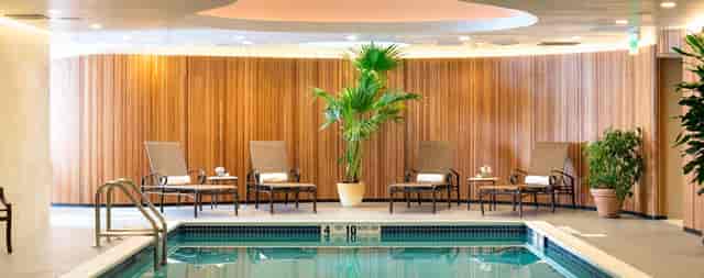 Lobby Lounge pool at Garden City Hotel: luxury corporate event space and wellness breakout zone.