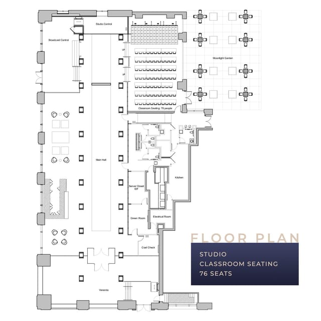 Moonlight Studios NYC conference rooms with flexible floor plan for corporate events and meetings.